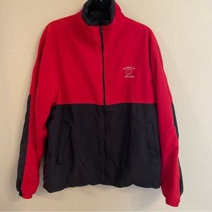 Vintage Timeout Mens Windbreaker Jacket Wisconsin Badger Red Black Size Large